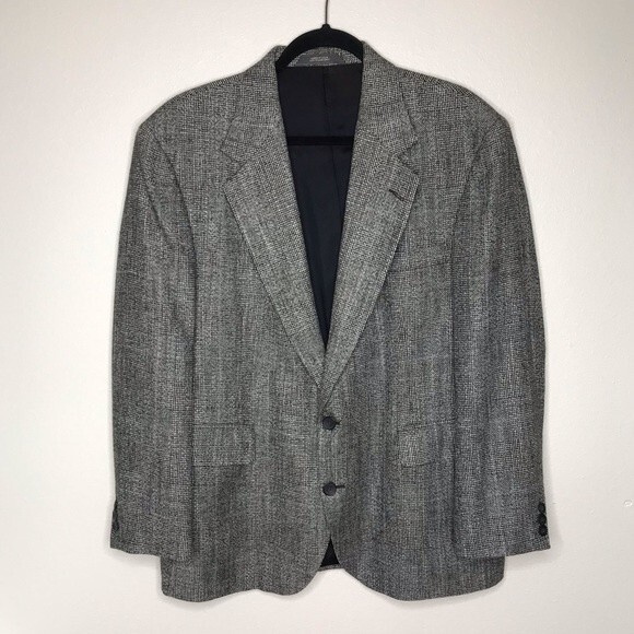 Haggar Imperial Gentlemans Fit Glen Plaid Sport Coat 2 Button Jacket Mens Large - Picture 14 of 14